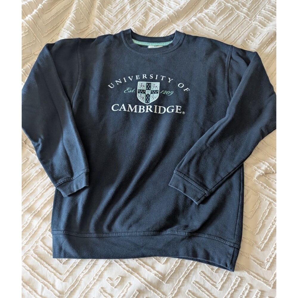 Official University of Cambridge Sweatshirt Mens Small Navy Crewneck Est 1209